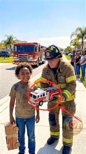 Lonely Boy Replaced Broken Dreams With Cardboard Fire Truck Before Firefighters Arrived #shorts #sad