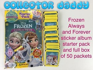 Frozen Always and forever sticker album starter pack and full box of 50 packets panini