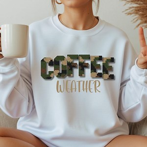 Coffee Weather PNG Camo Clipart, Camouflage Faux Yarn Knit Crochet, Fall Winter Coffee Lover Clip Art, Trendy Sublimation Designs - Etsy