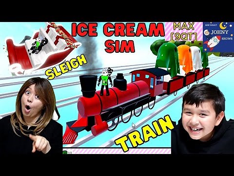 Johny Shows Roblox Ice Cream Van Simulator Ice Cream Train UNLOCKED Santa Sleigh Unlocked I GOT RICH