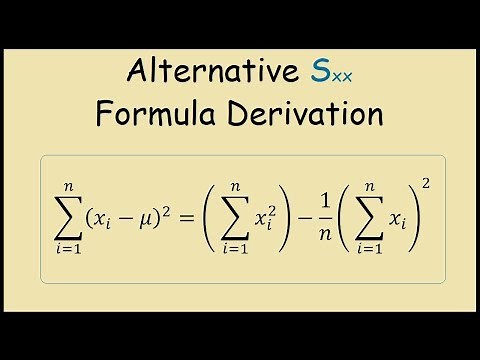 Alternative Sum of Squares Formula Derivation (Statistics)