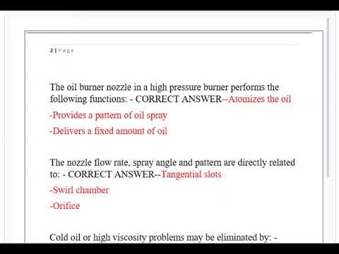 OIL BURNER LICENSE EXAM AND PRACTICE EXAM NEWEST ACTUAL EXAM COMPLETE 250 QUESTIONS AND CORRECT