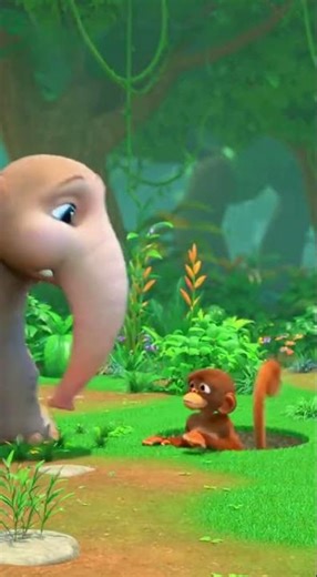 Cute Monkey & Elephant Friendship Story 🐒🐘 | Heartwarming Jungle Tale #shorts