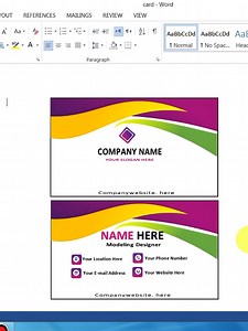 Creative Business Card Design Tutorial in MS Word