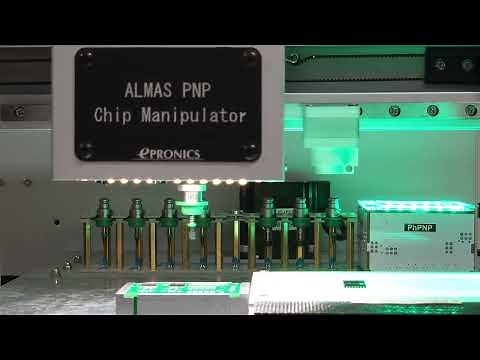 卓上型自動チップマウンターALMAS 8。表面実装部品をプリント基板に、簡単操作で精度良く実装できます。