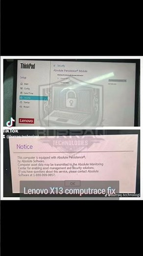 Lenovo X13 Computrace Fix – Disable Absolute Persistence Permanently | Burraq Technologies