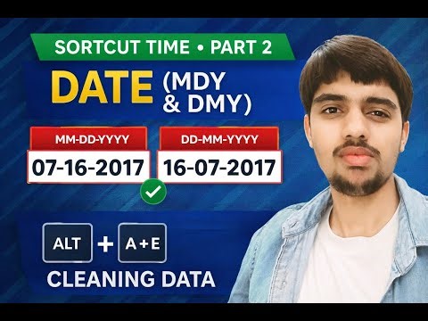 Excel Data Cleaning Part 2 | Fix Messy Dates Using Shortcuts | Office Use
