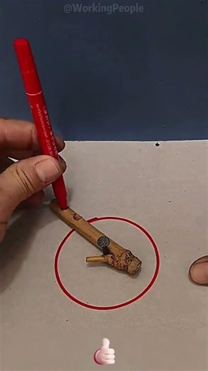 Smart Bamboo Hook Circle Drawing Trick! 🎋 Easy Circle, Perfect Round, Super Fast & No Tools!