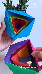 Amazing puzzle box. Fold it in different sizes. It looks spectacular. So much fun guaranteed. #origamimaniacs #origami #origamiart #papercrafts #origamitutorial #puzzletime | Origami Maniacs
