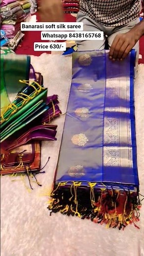 Banarasi soft silk saree price 630/- whatsapp 8438165768 #saree #trending #shorts #youtubeshorts