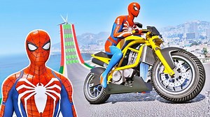 Spiderman jumps off motorcycle while driving - it's a crazy man - silly Superheroes #spiderman #superheroes | Funny Cartoon