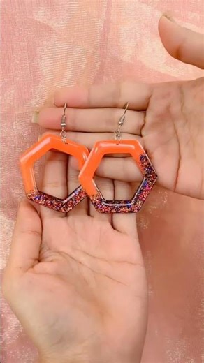 Geometric Dangles Resin Earrings
