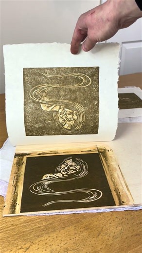 Reduction woodcut in progress #printmaking #woodcut