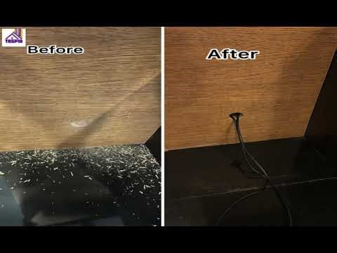 Make hole for wiring SG | Cable Hole Cutting & Desk Wire Service | Tasfia Engineering Team