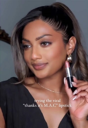 Replying to @Sleekjules “Thanks, It’s MAC!” – me whenever someone asks what nude lip I’m wearing. Followed by: “No, that’s the name of the shade...” Silver pearl particles balance out this pinky nude Lustreglass Lipstick hue to create the ultimate glossy neutral. No one why she’s the name on everyone’s lips... TT: @Abeena Meeranazeer Shop the viral MAC Lustreglass Lipstick shade online or at your nearest MAC store.