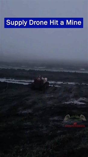 Russian Supply Drone Hits Mine on the Way to Frontline Positions