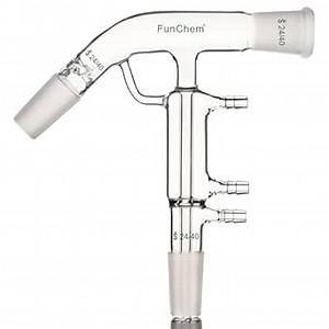 FunChem Glass Short Path Distillation Head, High-Efficiency Optimal Separation and Precision Control Distillation Apparatus for Lab Distillation, 3-Hose Connection, 24/40 Joint