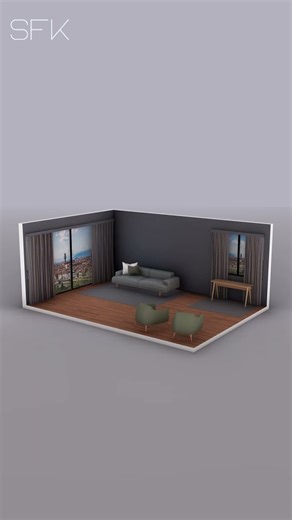 LİVİNG ROOM DESIGN | ISOMETRIC ROOM #shorts