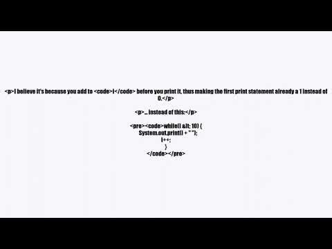 Why does while loop print all the numbers but for loop doesn t?