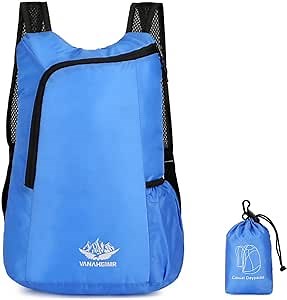 Lightweight Packable Backpack, Foldable Nylon Hiking Daypack, Ultralight Collapsible Backpack for Men Women Camping Outdoor (Royal Blue)