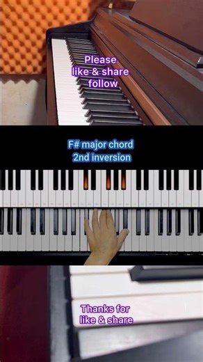 F# major chord. Left hand (2nd inversion) #pianotutorial