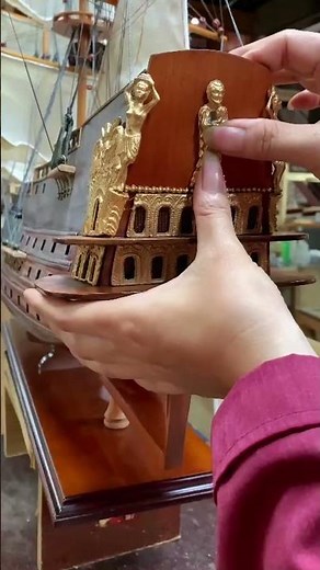 Attaching Details to a Handmade Wooden Boat Model 💫