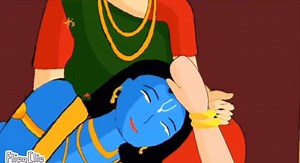 2.1K views · 17K reactions | Yashoda maiya and Krishna milan 梁- part 4 #krishna #vrindavan #animation #shorts | Bhakti Katha | Facebook