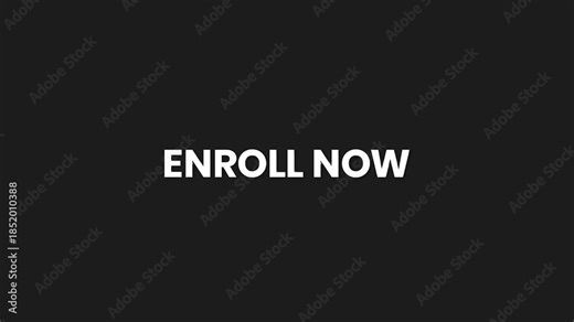 Enroll Now Minimal Particle Text Animation 4K Course Registration Call to Action for Education Platforms