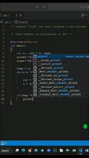 C Program to Check Palindrome Number | Amresh TechCode