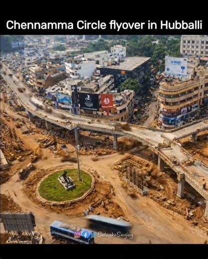 Hubballi Channamma Circle Flyover Project work