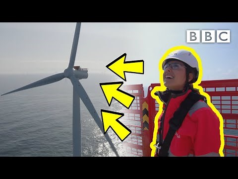 I climbed 623 feet to the top of a wind turbine! | Powering Britain - BBC