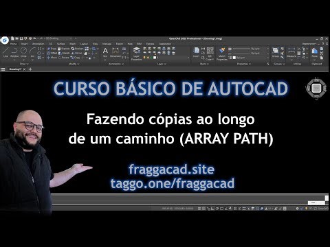 AUTOCAD BÁSICO 055 → Fazendo cópias ao longo de um caminho (ARRAY PATH)