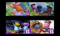 Mix of 4 videos from youtube : the backyardigans episodes english & spanish