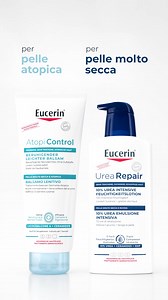 Desideri una pelle immediatamente più morbida e idratata? Eucerin ha una soluzione sia per le pelli secche che per quelle atopiche. Dona sollievo immediato alla tua pelle con Urea Repair Emulsione Intensiva e Atopi Control Balsamo Lenitivo. | Eucerin