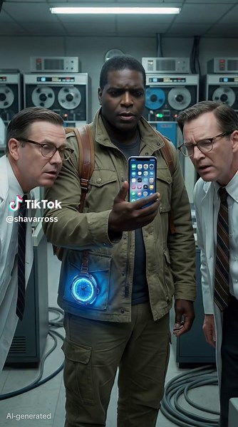 Inside one of the earliest computer labs, VAR arrives with a glimpse of the future. Surrounded by massive reel-to-reel machines and puzzled engineers, he reveals a device that holds more power than the entire room. A short cinematic moment imagining the past meeting the technology of tomorrow — part of the growing VAR AI Cameo Originals universe. ---- #AIHistory #TimeTraveler #TechTok #AIFilmmaking #HistoryMeetsFuture