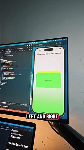 Flutter - Stacked card swiper now available on pub.dev🔥 #coding #flutter #programming #programmer