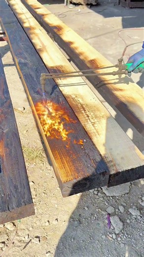 Charring Wood Beams for an Ancient, Weathered Aesthetic
