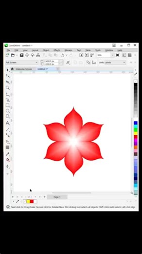 Coreldraw design tutorial 🌹 #shorts
