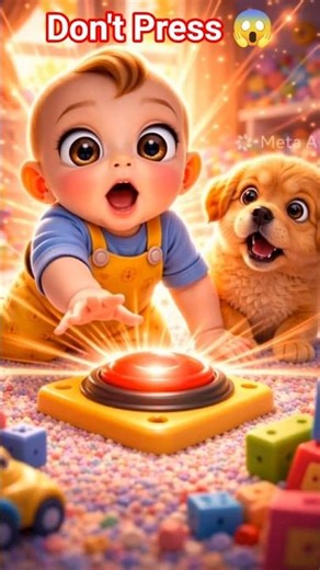 Don’t Press the Button 😱 Baby Did It Anyway 😂🐶 #shorts