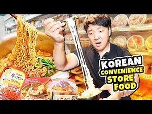24 HOURS Eating KOREAN CONVENIENCE STORE FOOD! CU vs GS25