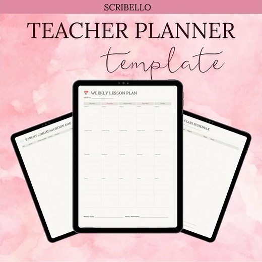 Teacher Planner Template | Editable Canva Lesson Planner & Classroom Organizer