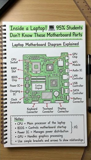 Inside a Laptop – Components Explained! ⚡ #shorts #laptop #computer