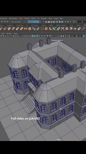 3D Modeling Tutorial: Low Poly Mansion in Autodesk Maya