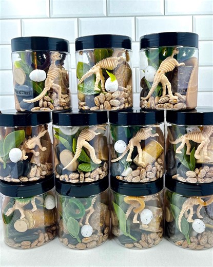 FOSSIL DINOSAUR Playdough Party Favor | Fossil Play Dough Kit | Birthday Favor | Dinosaur Favors | Jurassic | Valentine Favors - Etsy