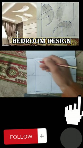 How to Draw Bedroom False Ceiling Design | Paper Drawing