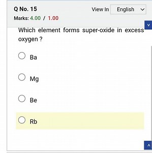Which element forms super-oxide in excess oxygen ?... | Filo
