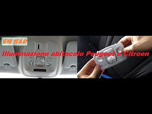 How to remove the front and rear passenger compartment ceiling light on Peugeot 208, 308, 2008, 3...