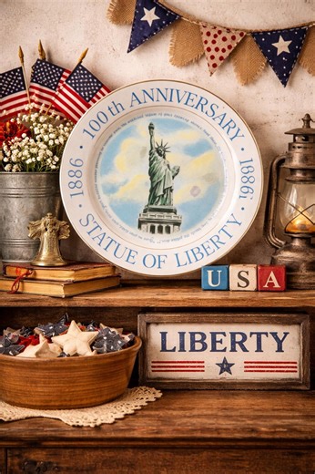 Vintage Calendar Plate 100-year Anniversary Statue of Liberty - Etsy