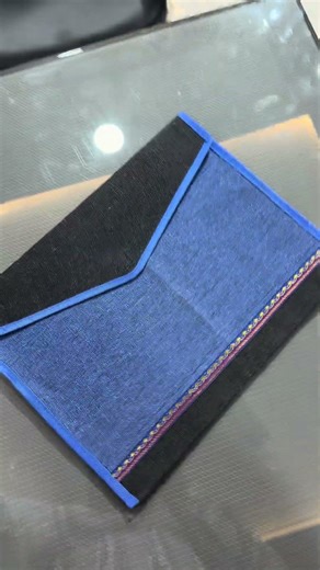 Blue canvas A4 folder