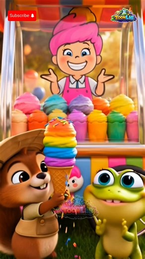 Cute Squirrel & Frog Lose Their Ice Cream 😢🍦,,#Shorts #YouTubeShorts #CartoonAnimation #CuteAnimals